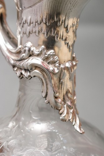 Napoléon III -  Boin Taburet – Ewer in engraved crystal and solid silver 19th century