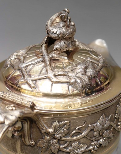 ODIOT - Pichet en cristal taillé monture en vermeil XIXe - Argenterie et Orfèvrerie Style Napoléon III