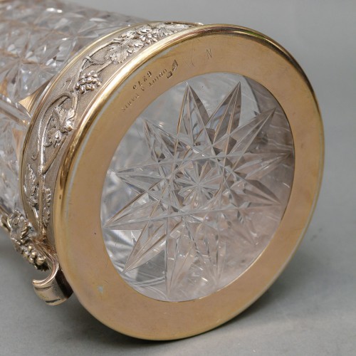 Napoléon III - ODIOT - Pichet en cristal taillé monture en vermeil XIXe