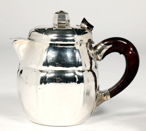 silverware & tableware  - G. LECOMTE - Set of two 20th century silver teapots