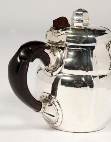 G. LECOMTE - Set of two 20th century silver teapots - Art Déco