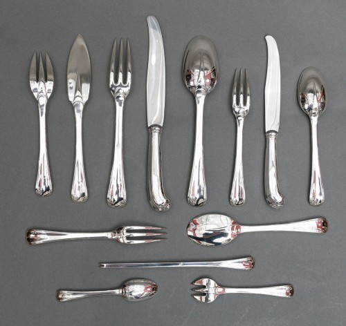 Puiforcat -  Ménagère de 188 pièces en argent modèle "Mazarin" époque 1930 - Argenterie et Orfèvrerie Style Art Déco