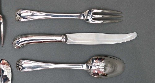 XXe siècle - Puiforcat -  Ménagère de 188 pièces en argent modèle "Mazarin" époque 1930