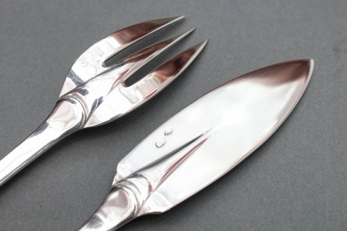 Antiquités - Puiforcat -  Ménagère de 188 pièces en argent modèle "Mazarin" époque 1930