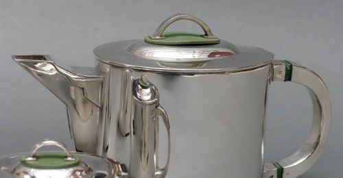 Antique Silver  -  C. Fjerdingstad - Modernist tea coffee service in solid silver Circa 1950