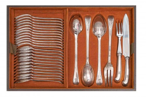 Puiforcat - Silver cutlery 159 pieces Model &quot;Mazarin&quot; Circa 1930