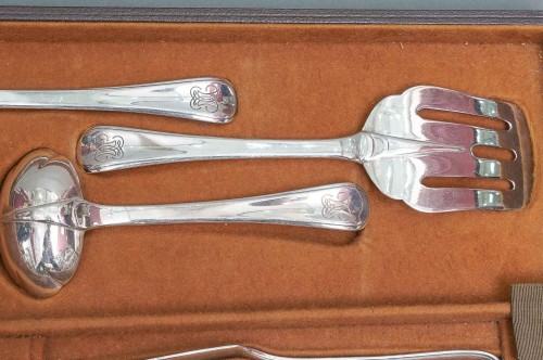 Puiforcat - Silver cutlery 159 pieces Model &quot;Mazarin&quot; Circa 1930 - Art Déco