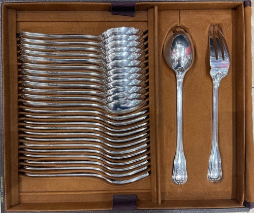 Puiforcat - silver flatware 141 pieces &quot;choiseul&quot; model  - Art Déco