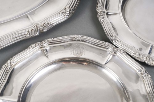 silverware & tableware  - Gustave ODIOT – Set of ten dishes in solid silver 19th century