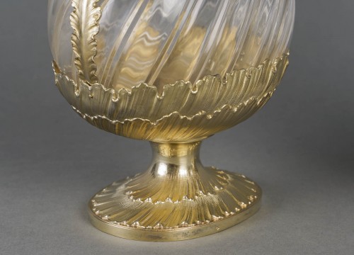 Gustave Odiot – Paire d’aiguières en cristal et vermeil Circa 1870/1880 - Emmanuel Redon Silver Fine Art