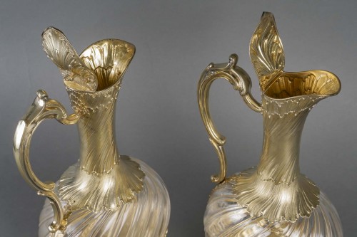 Napoléon III - Gustave Odiot – Pair of crystal and vermeil ewers Circa 1870/1880