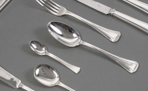 silverware & tableware  - Jean tetard - sterling silver flatware 133 pieces period 1930