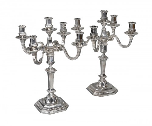 Falkenberg - Pair of solid silver candelabras from the early 20th century