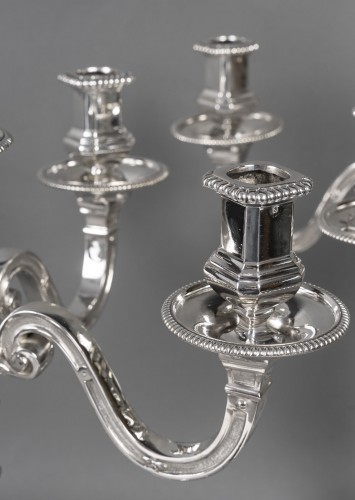 silverware & tableware  - Falkenberg - Pair of solid silver candelabras from the early 20th century