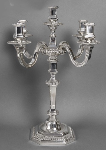 20th century - Falkenberg - Pair of solid silver candelabras from the early 20th century
