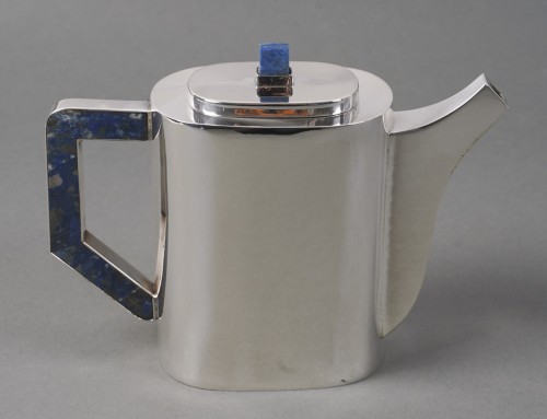 christian dior xxe - service à thé sur son plateau argent massif et lapis lazul - Années 50-60