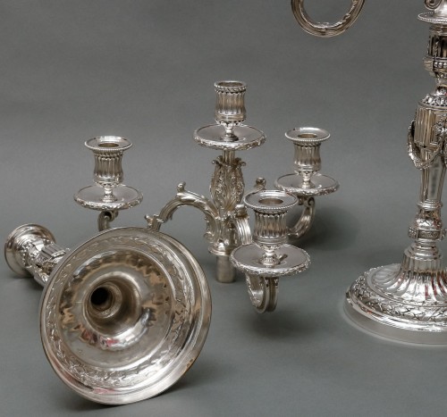 XXe siècle - G. Signard - Paire de candélabres argent massif