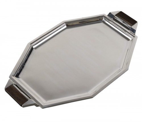 Ravinet d'Enfert - Octagonal solid silver tray 20th century