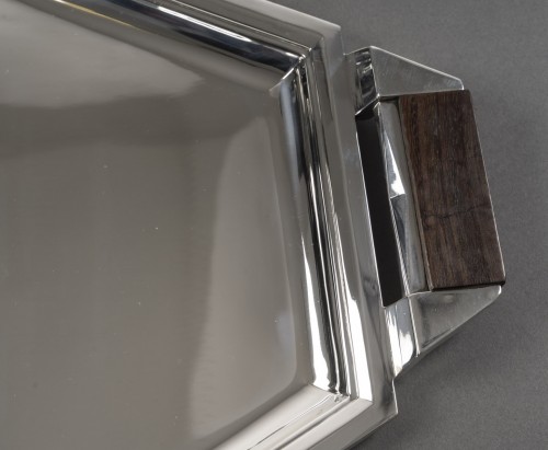 Ravinet d&#039;Enfert - Octagonal solid silver tray 20th century - silverware & tableware Style Art Déco