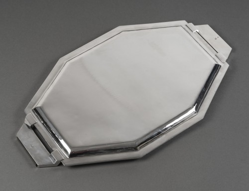 silverware & tableware  - Ravinet d&#039;Enfert - Octagonal solid silver tray 20th century