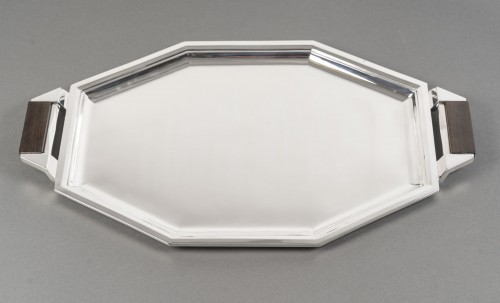 20th century - Ravinet d&#039;Enfert - Octagonal solid silver tray 20th century
