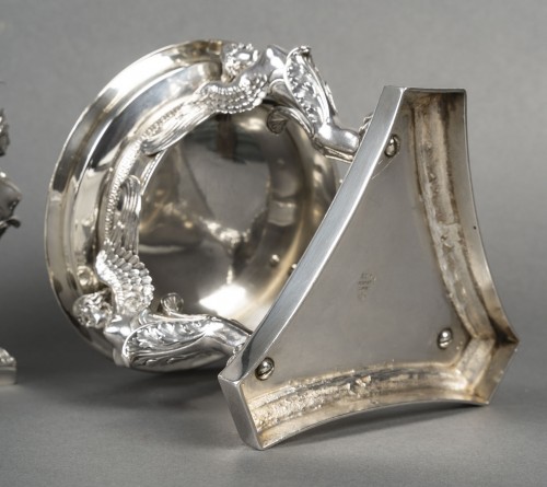 Napoléon III - Gustave Odiot – Paire de coupes argent et cristal Baccarat XIXé