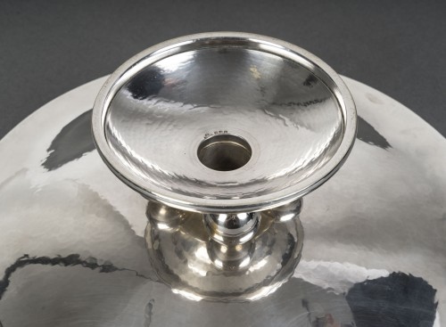 Antiquités - Christofle, Luc Lanel – Coupe sur pied martelée Epoque Art Deco