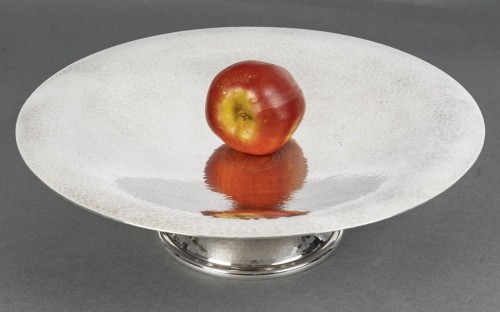 Antiquités - Christofle, Luc Lanel – Coupe sur pied martelée Epoque Art Deco