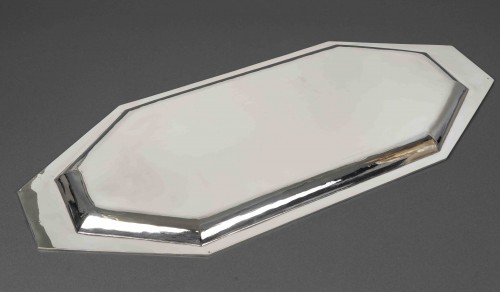 Art Déco - Souche Lapparra – Plateau en argent massif époque Art Deco vers 1930