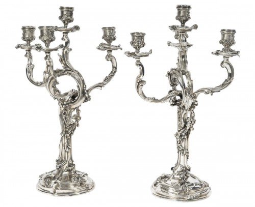 Harleux – Paire de candélabres XIXe en bronze