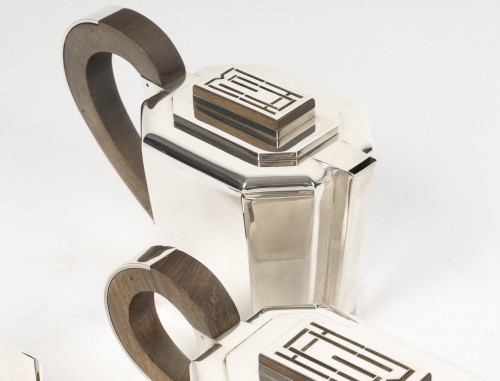 20th century - Jean E. Puiforcat  - 4 piece tea coffee set 20th century silver art decoCAT - 4-Piece Tea/Coffee Set, 20th Century Silver – ART DECO