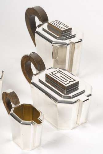 Antiquités - Jean E. Puiforcat  - 4 piece tea coffee set 20th century silver art decoCAT - 4-Piece Tea/Coffee Set, 20th Century Silver – ART DECO