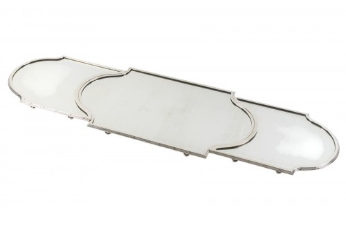 Queillé - 3-part solid silver centerpiece, 19th 