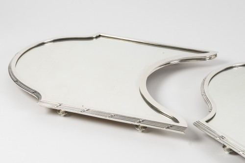 Queillé - 3-part solid silver centerpiece, 19th  - silverware & tableware Style Napoléon III