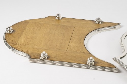 19th century - Queillé - 3-part solid silver centerpiece, 19th 