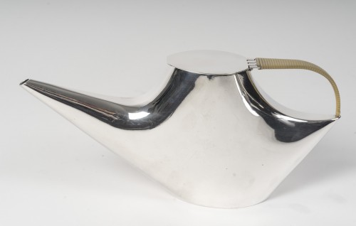 Christofle Sabattini, Solid Silver Tea Coffee Set and Modernist Tray 1957/ - silverware & tableware Style 50