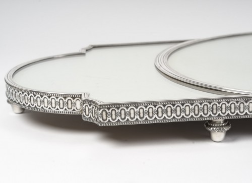  Odiot – Late 19th century Three-piece silver centerpiece - silverware & tableware Style Napoléon III