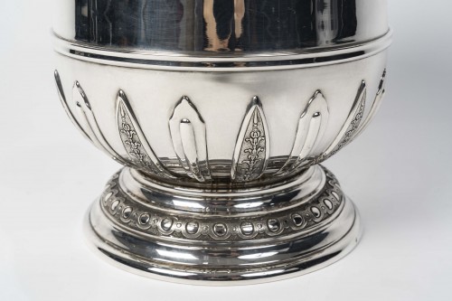 Puiforcat – late 19th century  Solid silver cooler - silverware & tableware Style Napoléon III