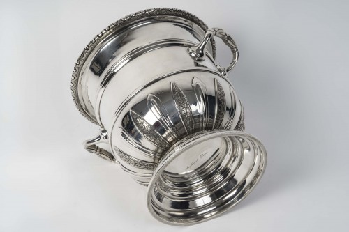 Antiquités - Puiforcat – late 19th century  Solid silver cooler