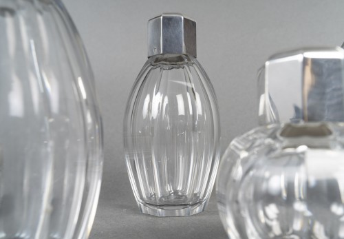Glass & Crystal  - christofle/baccarat – set of 5 art deco bottles circa 1930