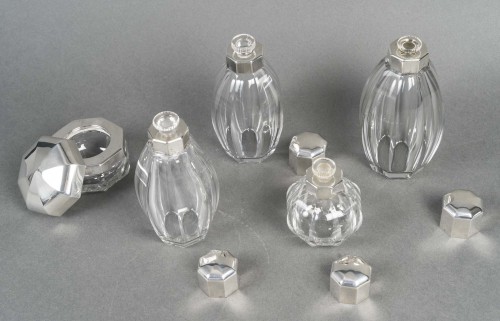 christofle/baccarat – set of 5 art deco bottles circa 1930 - Art Déco