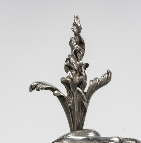 François-Alphonse Debain -Paire de bouts de table à deux bras de lumière argent massif XIXe - Emmanuel Redon Silver Fine Art