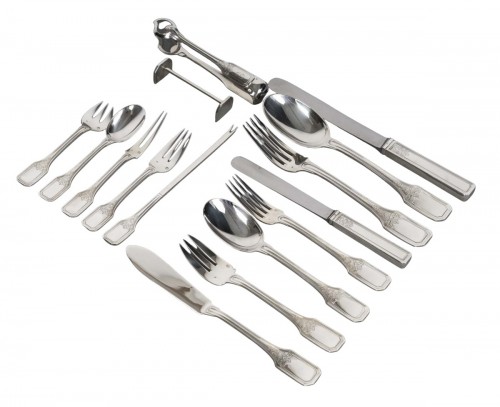 jean tetard - menagere en argent massif199 pieces - epoque 1930