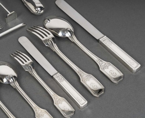 jean tetard - menagere en argent massif199 pieces - epoque 1930 - Emmanuel Redon Silver Fine Art