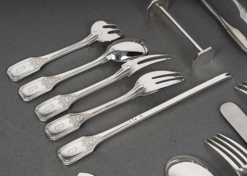 jean tetard - menagere en argent massif199 pieces - epoque 1930 - Art Déco