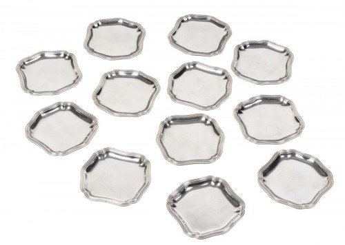 Bloch Eschwege - 12 solid silver platters XXth century