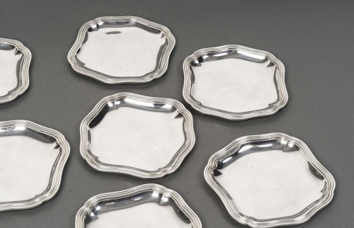 Bloch Eschwege - 12 solid silver platters XXth century - Art nouveau