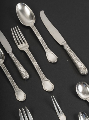 silverware & tableware  - jean tetard solid silver cutlery set versailles model 1930s period