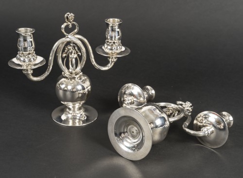 Art Déco - Pair of solid silver candelabras – Georg Jensen