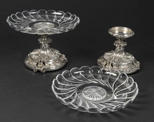 Argenterie et Arts de la table  - Eugène Mermillod – Paire de coupes en argent massif et cristal Baccarat